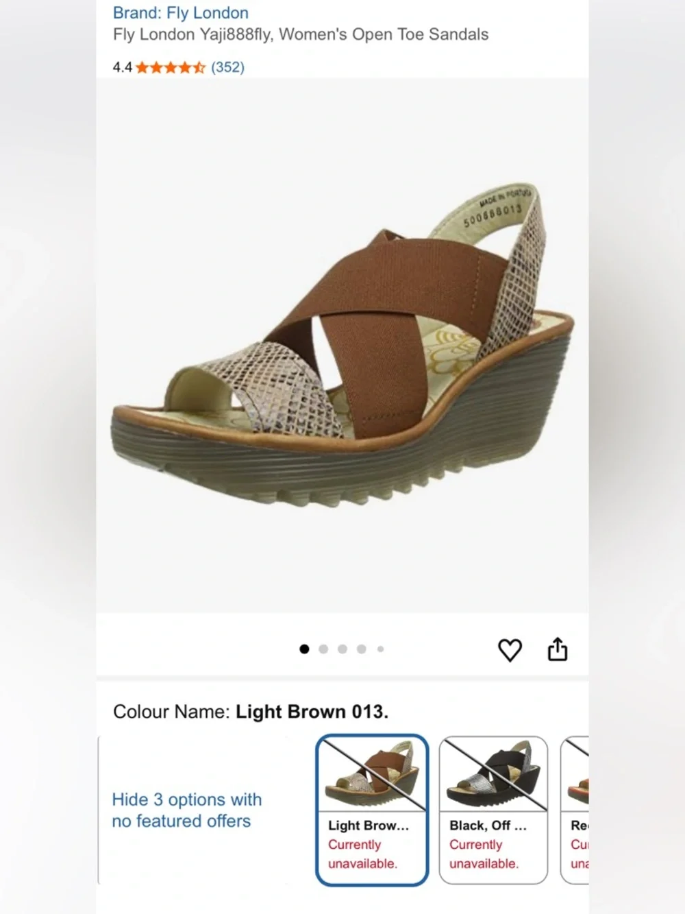 Fly London Yaji Leather Wedge Heeled Platform Sandals Womens 38 7.5-8 Tan Snake
